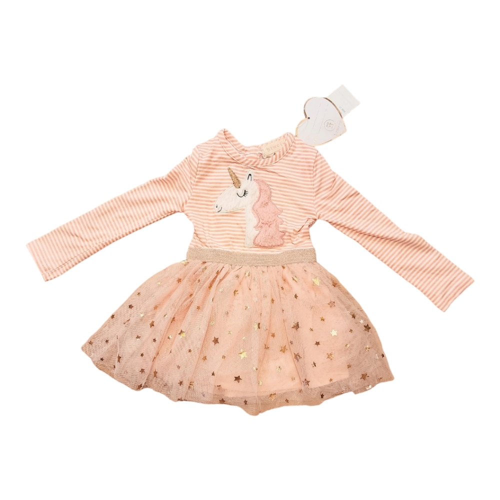 Btween Girls Unicorn Blush /Gold Tutu dress Sz 3T, 2T New